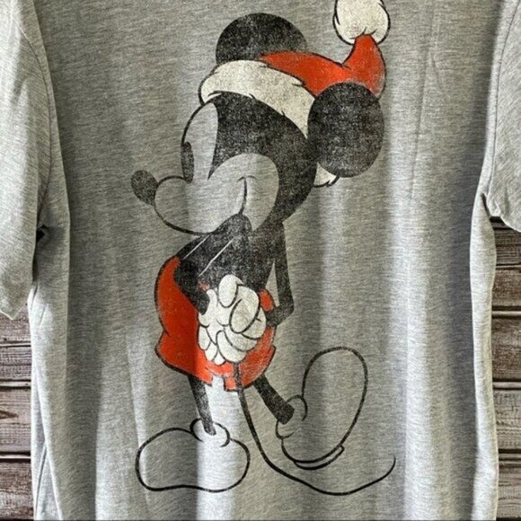 Disney Unisex Christmas Mickey Mouse Short-Sleeved Graphic Tee Size L - Picture 4 of 5